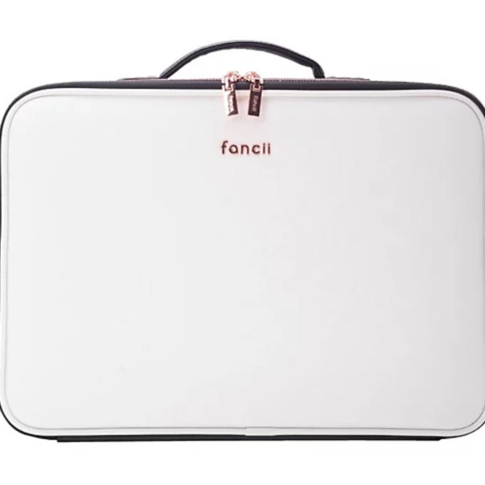 NWOT Fancii Madison Large Makeup Train Case in White